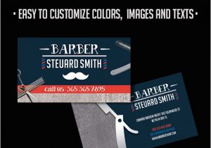 Barber Shop Business Card Templates Barber Shop Premium Business Card Psd Template by
