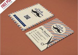 Barber Shop Business Card Templates Free Psd Retro Barber Shop Business Card Psd Template by