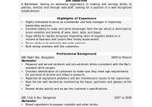 Basic Bartender Resume Bartender Resume Templates 14 Free Printable Word Pdf