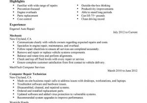 Basic Beginner Resume Best Entry Level Mechanic Resume Example From Professional