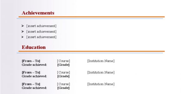 Basic Blank Resume Template Basic Blank Cv Resume Template for Fresher Free Download