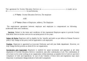 Basic Contract Of Employment Template Example Employment Contract Invitation Templates