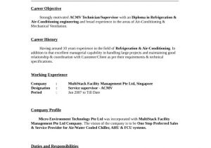Basic General Resume Basic General Service Technician Resume Template