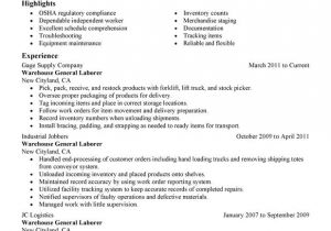 Basic General Resume General Labor Resume Examples Free to Try today