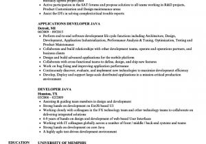 Basic Java Resume Developer Java Resume Samples Velvet Jobs