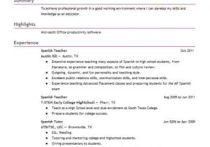 Basic Knowledge Of Spanish Resume Spanish Teacher Resume Sample Teacher Resumes Livecareer