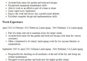 Basic Landscaping Resume 1 Landscaping Resume Templates Try them now