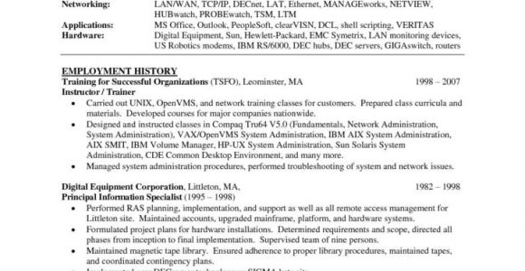 Basic Linux Resume Linux System Administrator Resume Sample