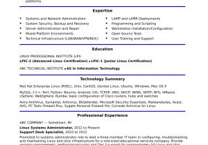 Basic Linux Resume Sample Resume for A Midlevel Systems Administrator