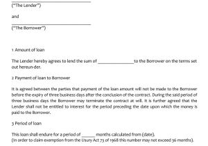 Basic Loan Contract Template 45 Loan Agreement Templates Samples Write Perfect