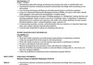 Basic Maintenance Resume Entry Technician Resume Samples Velvet Jobs