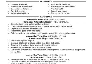 Basic Mechanic Resume 11 Amazing Automotive Resume Examples Livecareer
