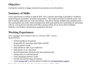 Basic Nursing Skills for Resume 12 No Work Experience Resume Example Sample Resumes