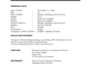 Basic Resume Bio Data Sample Resume Bio Data