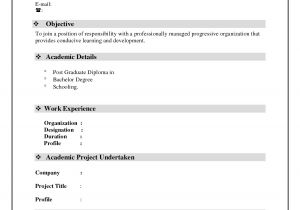 Basic Resume format for Freshers Pdf Basic Resume Template Free Download Examples Simple