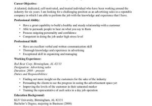 Basic Resume Goals Basic Objective On A Resume Advertising Resume Objectives