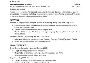 Basic Resume Helper Objective Basic Resume Samples for Thailand Employer