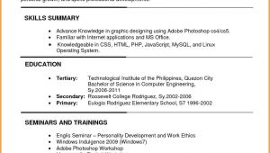 Basic Resume In Philippines 6 Example Of Filipino Resume format Penn Working Papers