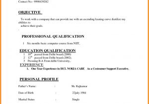 Basic Resume India India Resume format Download Simple Resume format