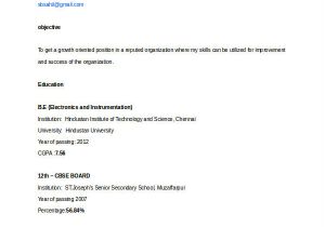 Basic Resume India Resume format 10th Pass Resume format