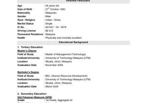 Basic Resume Malaysia Best Resume Template Malaysia Resumecurriculum Vitae