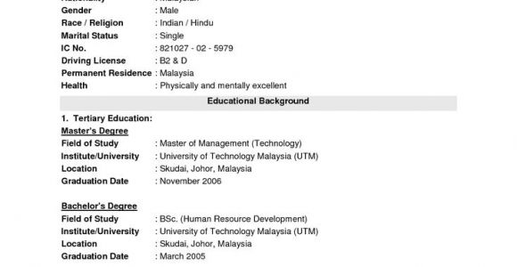 Basic Resume Malaysia Best Resume Template Malaysia Resumecurriculum Vitae