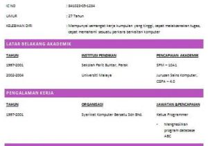 Basic Resume Malaysia Contoh Resume Terbaik Lengkap Bahasa Melayu Resume