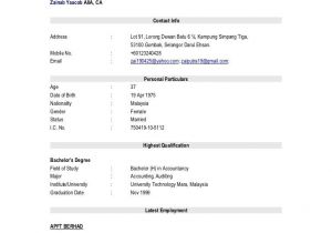 Basic Resume Malaysia Free Resume Templates Malaysia Sample Resume format