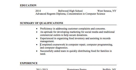 Basic Resume No Experience 21 Basic Resumes Examples for Students Internships Com