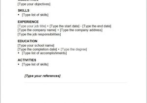 Basic Resume Outline Basic Resume Outline Sample Http Www Resumecareer Info