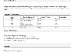 Basic Resume Pattern Pin by Mrajendramom On M Resume format for Freshers Job