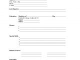 Basic Resume Print Out Free Printable Fill In the Blank Resume Templates