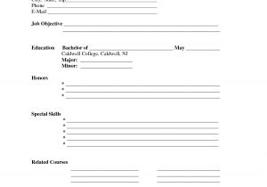 Basic Resume Print Out Free Printable Fill In the Blank Resume Templates