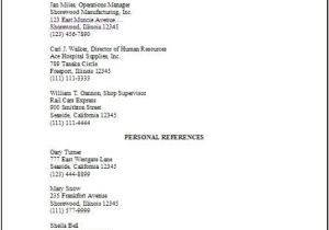 Basic Resume References Reference Page format Job References Letter format