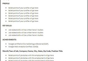 Basic Resume Setup 11 Cv formate for Job Letter Setup