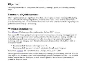 Basic Retail Resume Examples Simple Basic Retail Resume Resume Objective for Retail