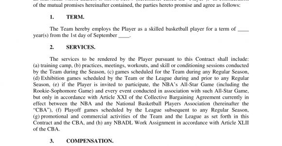 Basketball Player Contract Template 31 Contract Examples Samples Examples