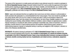 Basketball Player Contract Template Basketball Waiver form 8 Free Documents In Word Pdf