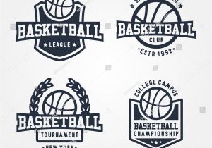 Basketball T Shirt Templates Collection Of Sport Basketball Badge Logo Templates T