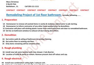 Bathroom Renovation Contract Template 10 Bathroom Renovation Contract Template Examples Pdf