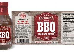 Bbq Sauce Label Template Calhoun S Sauce Labels andrew Gresham Design