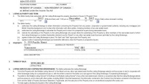 Bc Real Estate Contract Of Purchase and Sale Template Previous Mls Contract Example