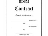 Bdsm Contract Template Bdsm Dominant Submissive Contract
