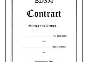 Bdsm Contract Template Bdsm Dominant Submissive Contract