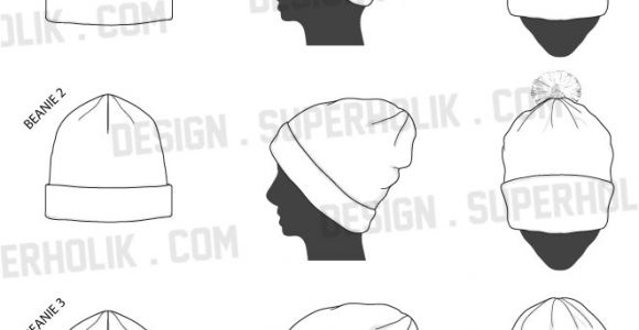 Beanie Design Template Fashion Design Templates Vector Illustrations and Clip