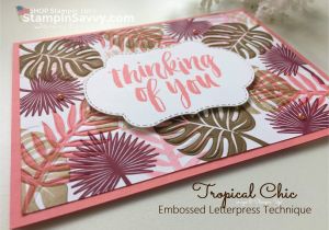 Beautiful and Simple Birthday Card Embossed Letterpress Tropical Chic Cards In Imaginative