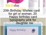Beautiful Birthday Card for Friend 20th Birthday Wishes Card for Girl or Woman 20 Happy