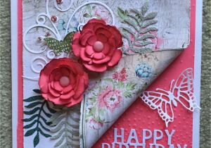 Beautiful Birthday Greeting Card Idea Pink Floral Birthday Card Handmade Birthday Cards