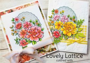 Beautiful Bouquet Stampin Up Card Ideas Lovely Lattice Stamp Colored with Stampin Blends Patty Stamps