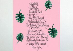 Beautiful Card for Best Friend Best Friend Poem Birthday Card by De Fraine Design London